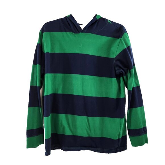 Chaps Est. 1978 Youth Hooded Block Stripe Long Sleeve Tee Size XL (18-20) Green - Picture 1 of 12